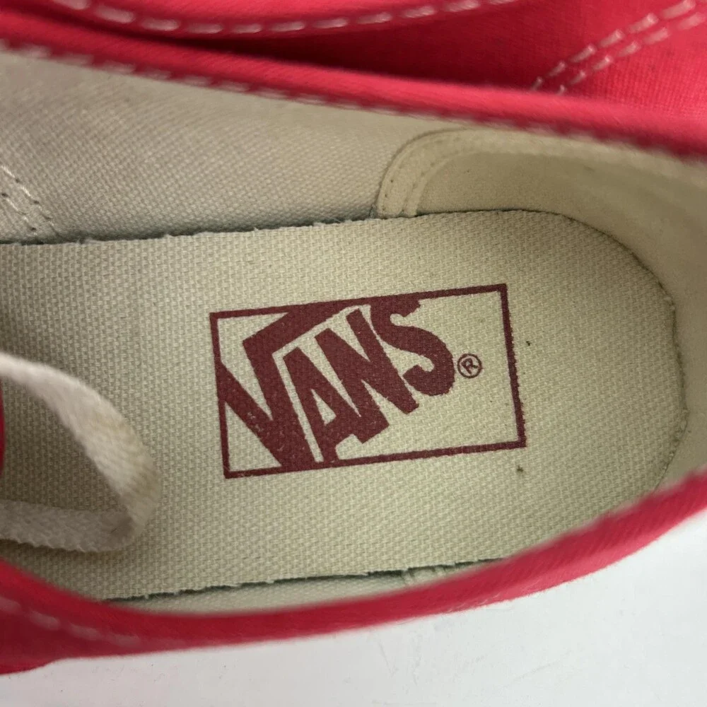 Vans Shoes Mens Size 5.5 Red Canvas Low Top Skateboarding Sneakers Lace Up